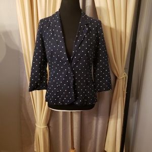 Jessica Simpson Navy w/ White Polka Dots Blazer Medium